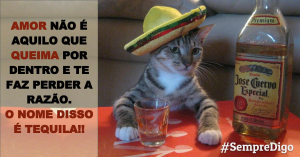 AMOR NÃO É AQUILO QUE QUEIMA POR DENTRO E TE FAZ PERDER A RAZÃO. O NOME DISSO É TEQUILA!!